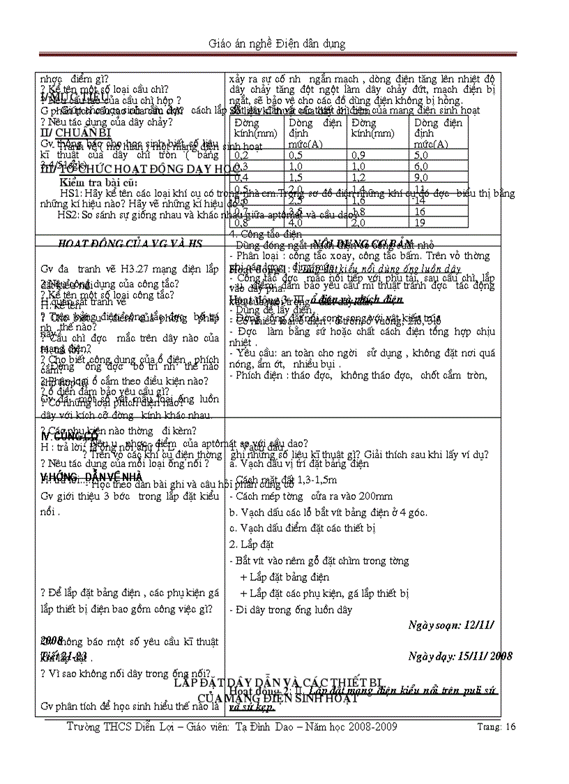 image for page Giáo án nghề Điện dân dung 2 cột