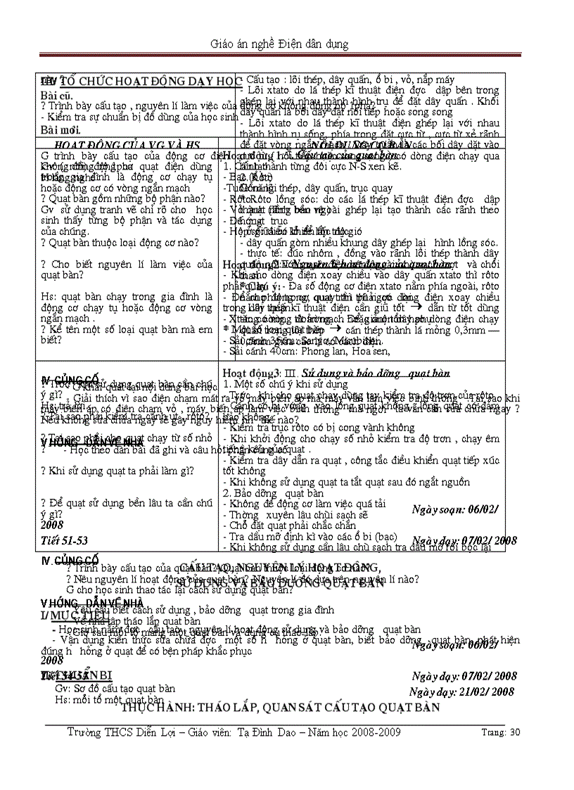 image for page Giáo án nghề Điện dân dung 2 cột