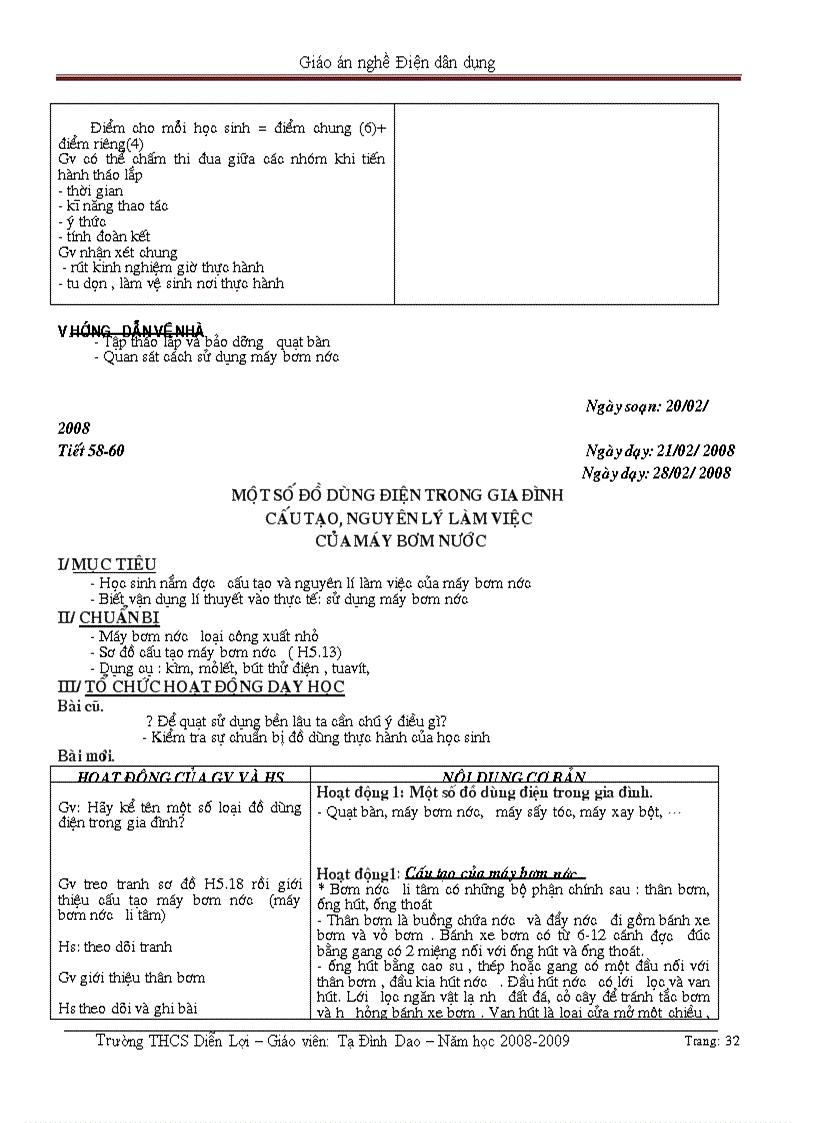 image for page Giáo án nghề Điện dân dung 2 cột