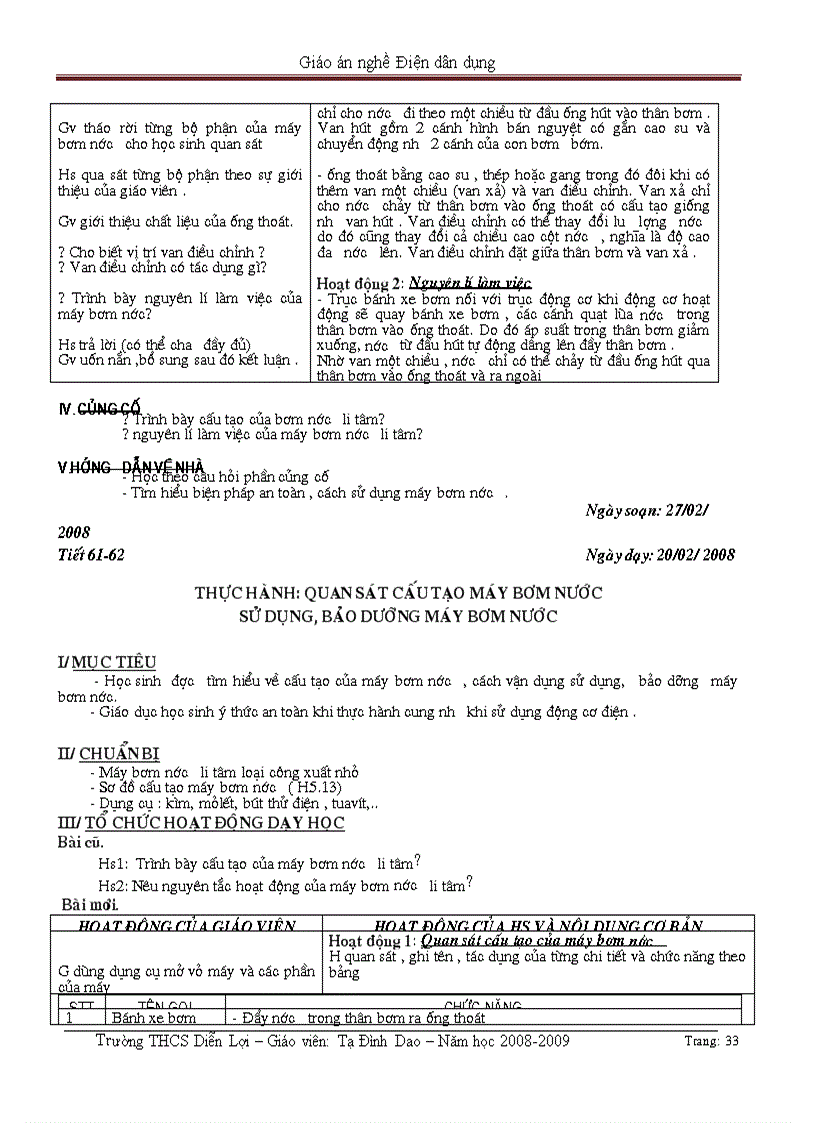 image for page Giáo án nghề Điện dân dung 2 cột