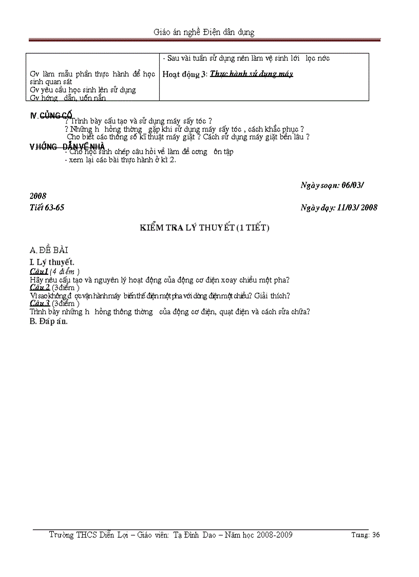 image for page Giáo án nghề Điện dân dung 2 cột