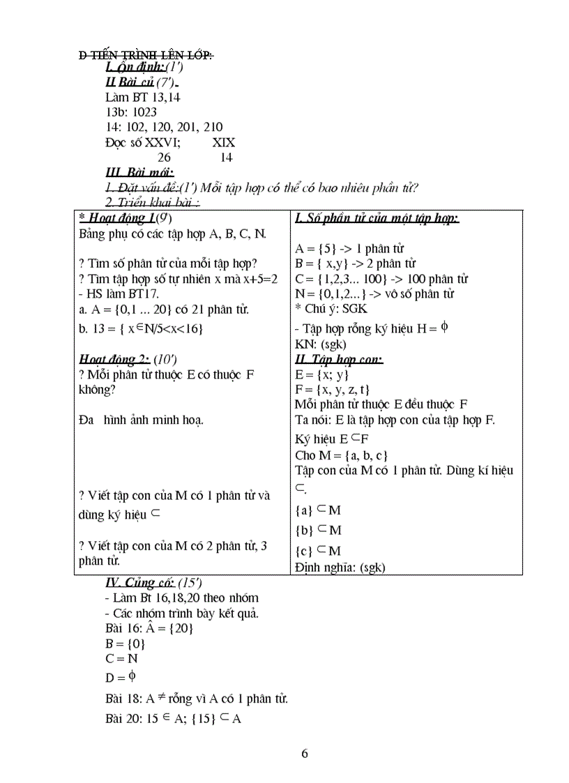 image for page Giáo án số học từ tiết 1 đến 10