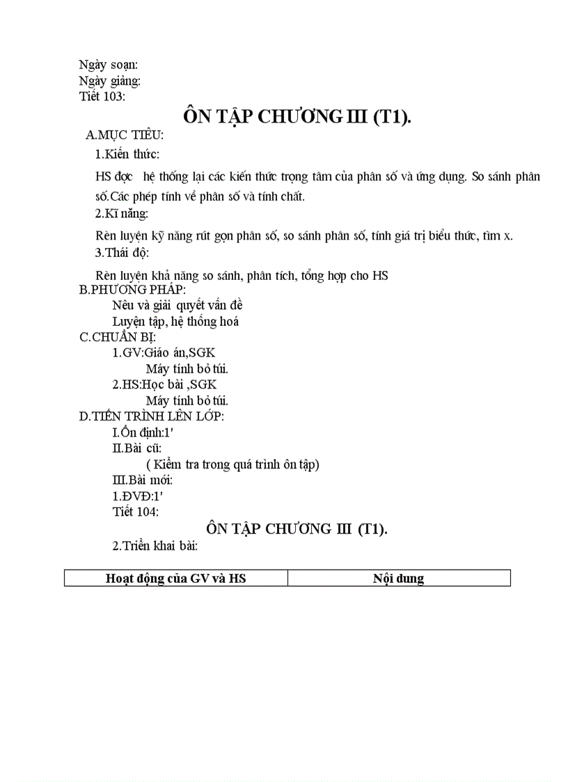 image for page Giáo án số hoc từ tiết 103 đến hết năm