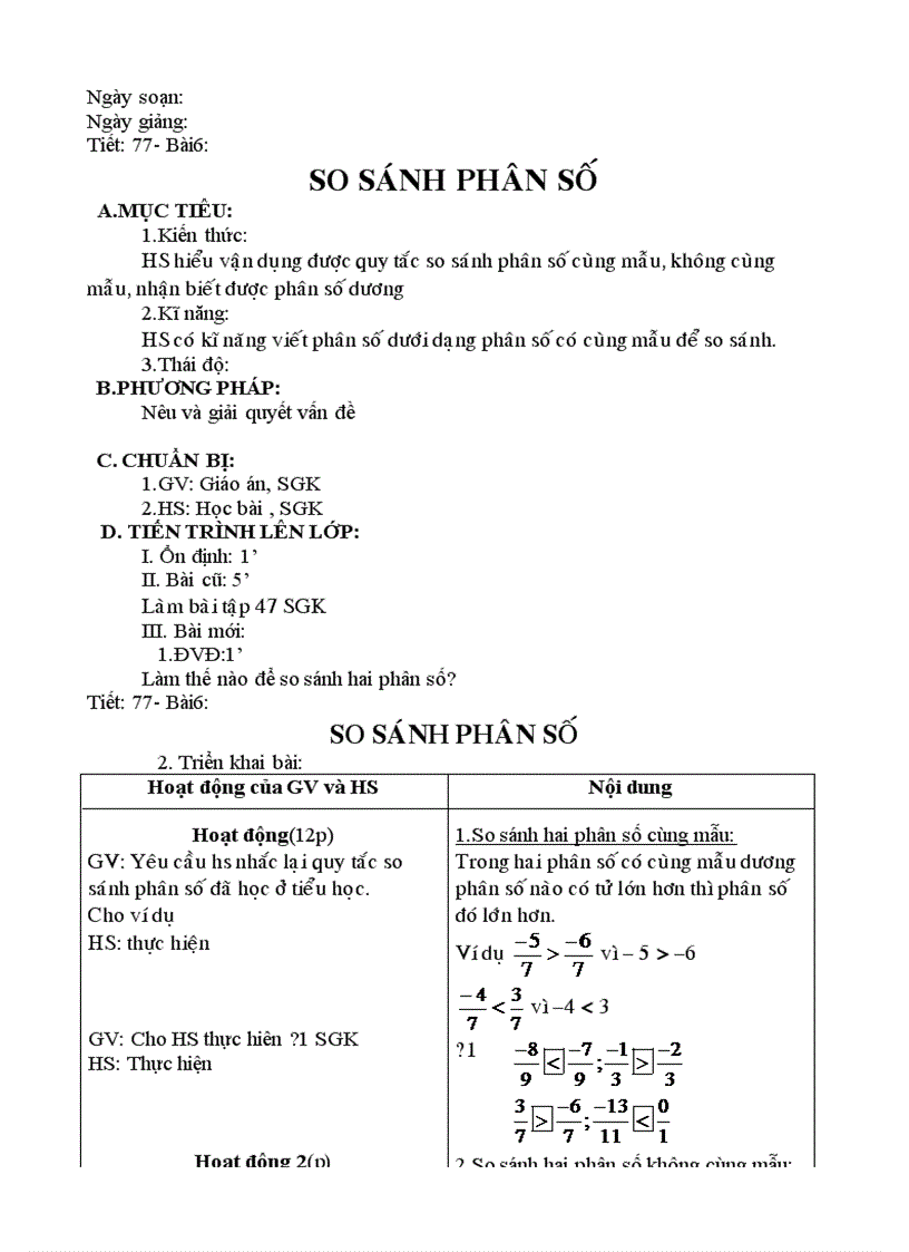 image for page Giáo án số học từ tiết 77 đến 90