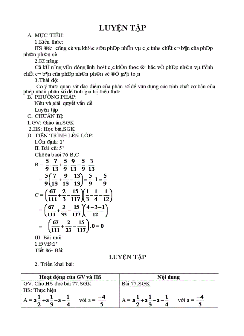 image for page Giáo án số học từ tiết 77 đến 90