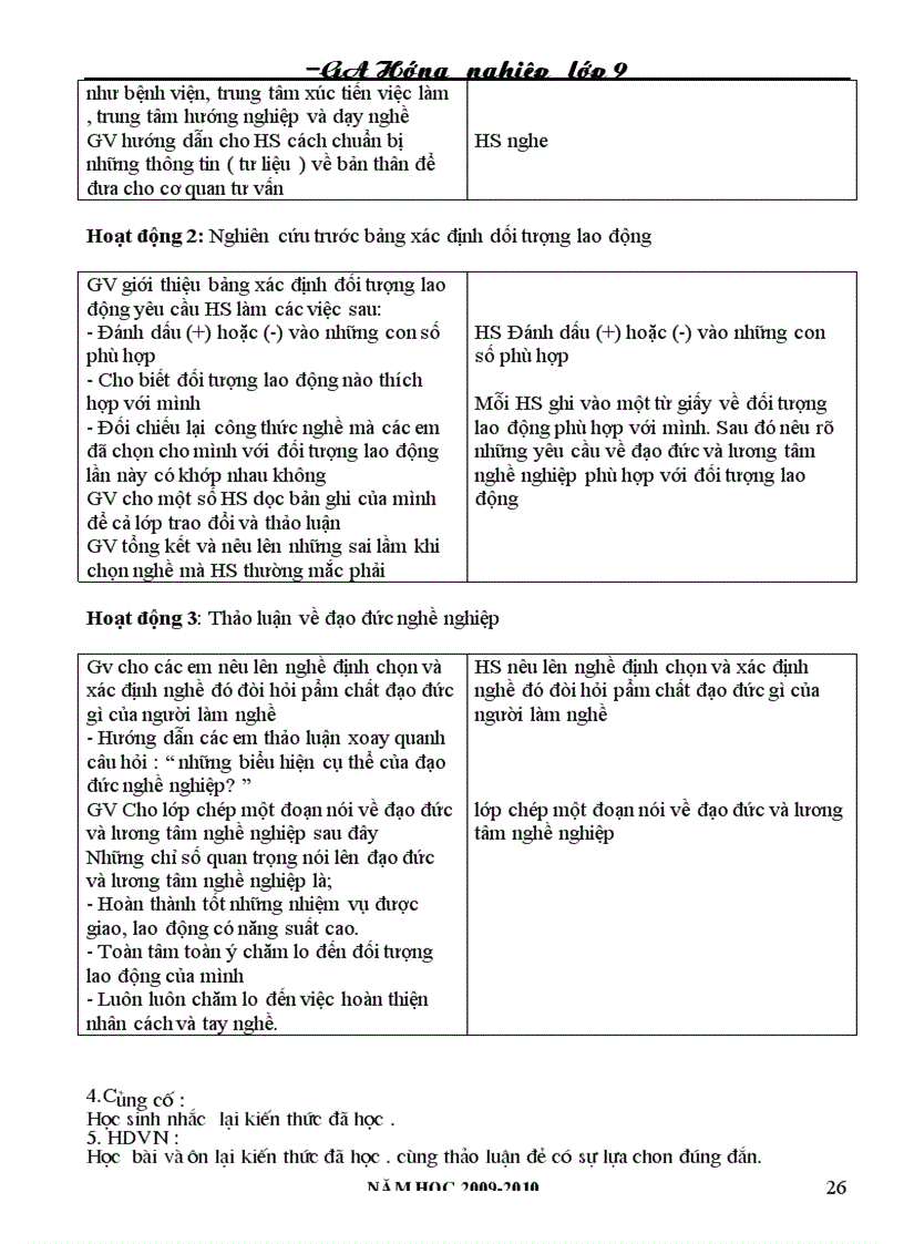 image for page Giáo án giáo dục hướng nghiệp lớp 9 1