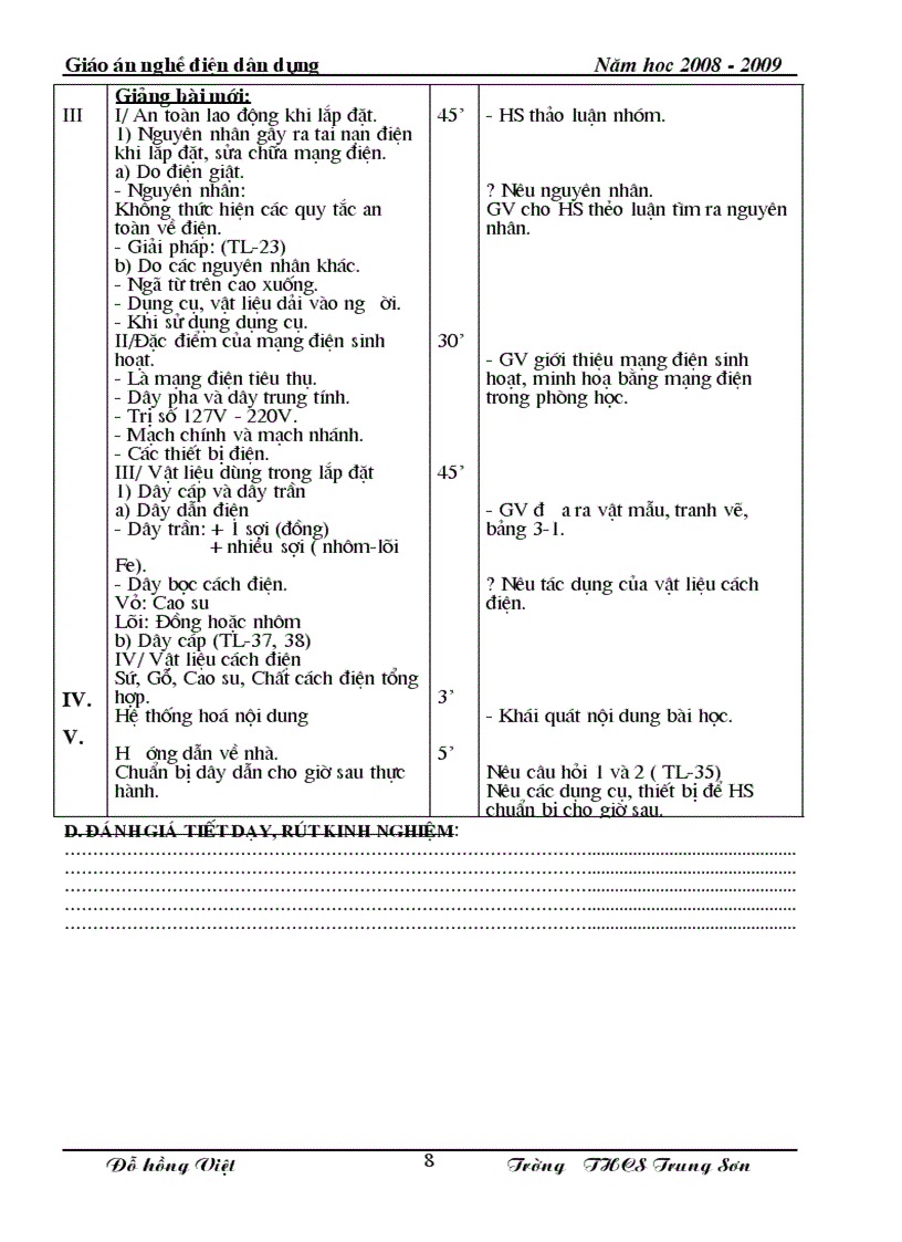 image for page Giáo án nghề Điện dân dụng 1