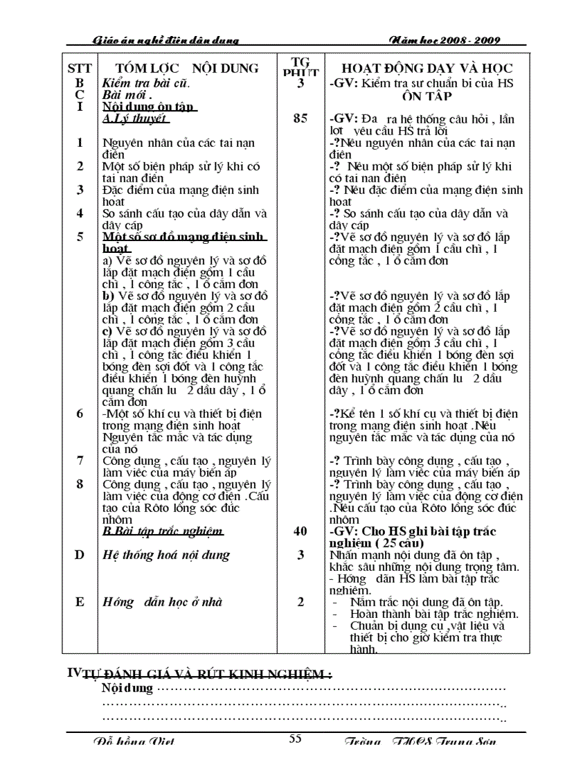 image for page Giáo án nghề Điện dân dụng 1