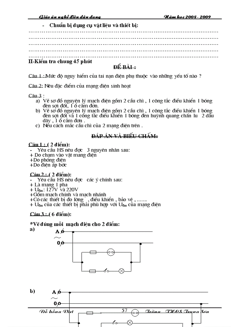 image for page Giáo án nghề Điện dân dụng 1