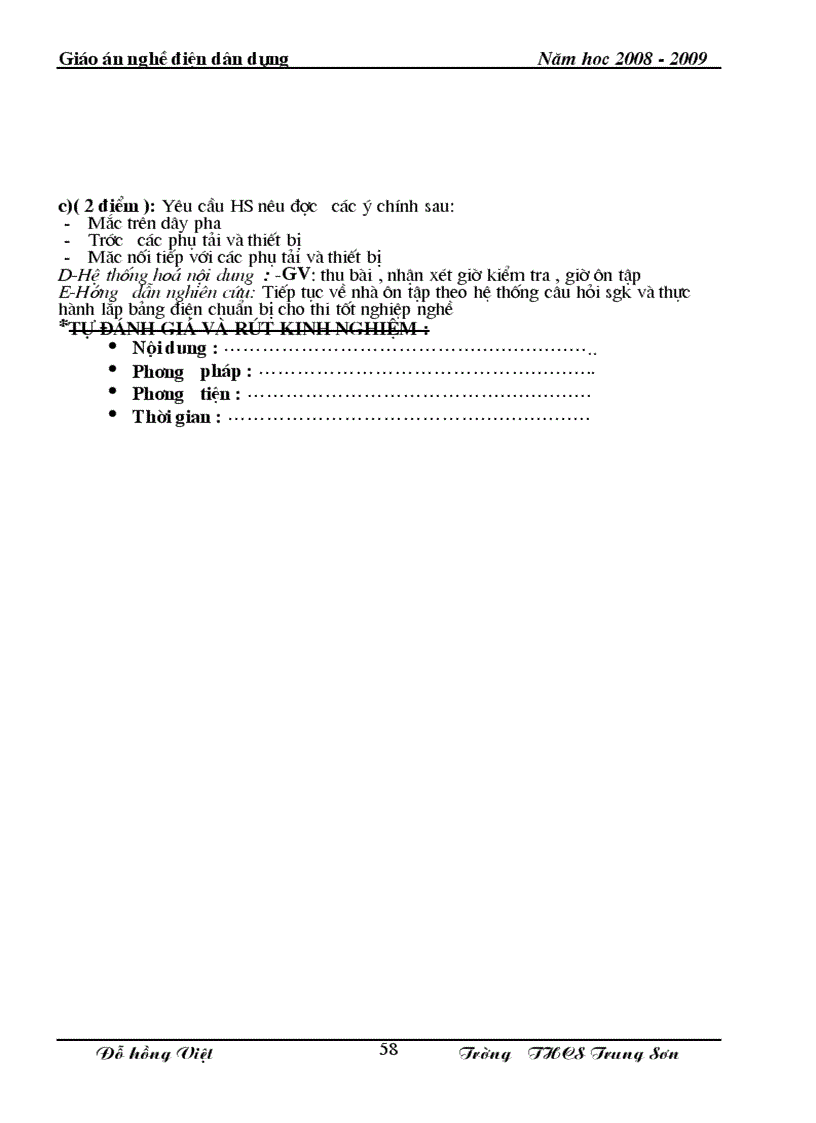 image for page Giáo án nghề Điện dân dụng 1