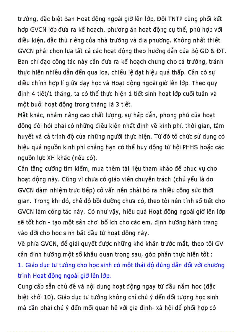 image for page GVCN voi Hoat dong giao duc ngoai gio len lop