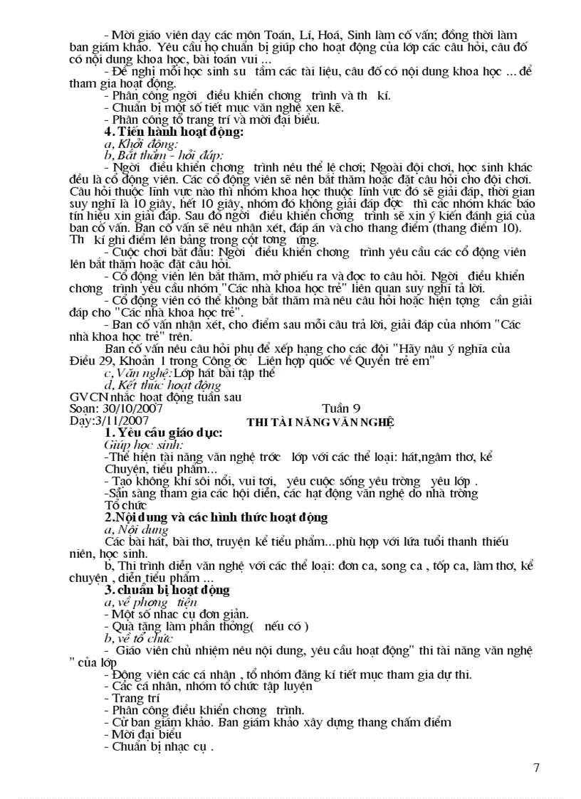 image for page Hoạt động ngoài giờ lên lớp Khối 9