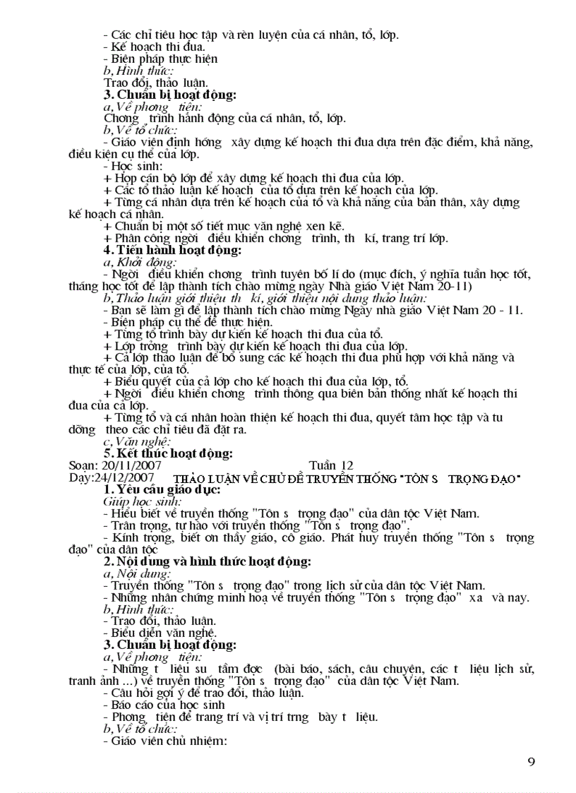 image for page Hoạt động ngoài giờ lên lớp Khối 9