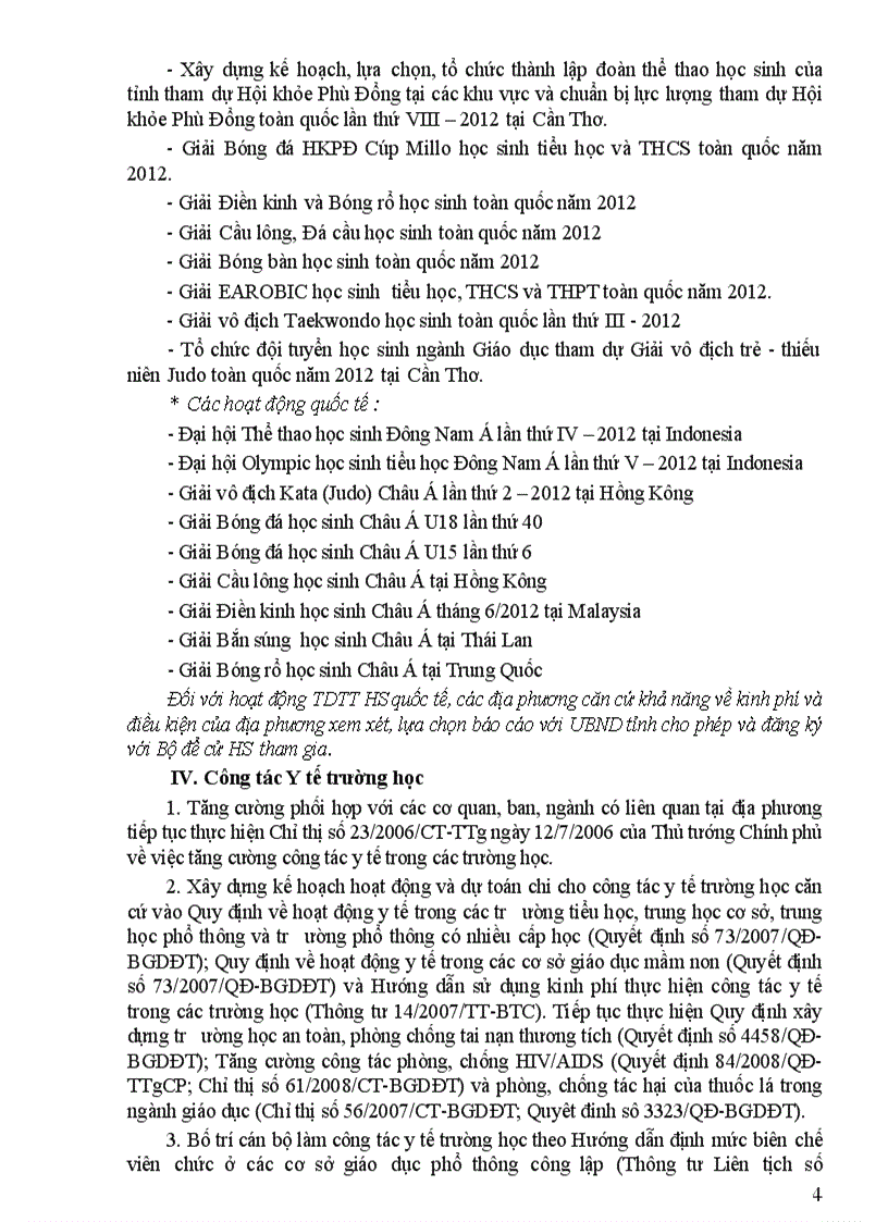 image for page Hướng dẫn thực hiện công tác học sinh sinh viên ngoại khóa và y tế trường học năm học 2011 2012