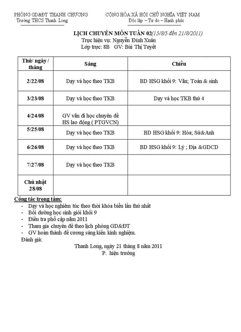 image for page Lịch cm tuần 2