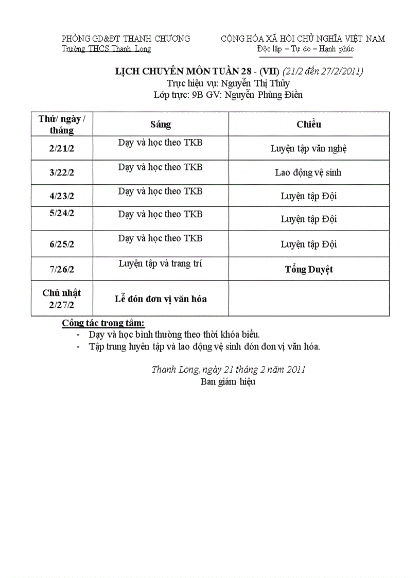 image for page Lịch cm tuần 28