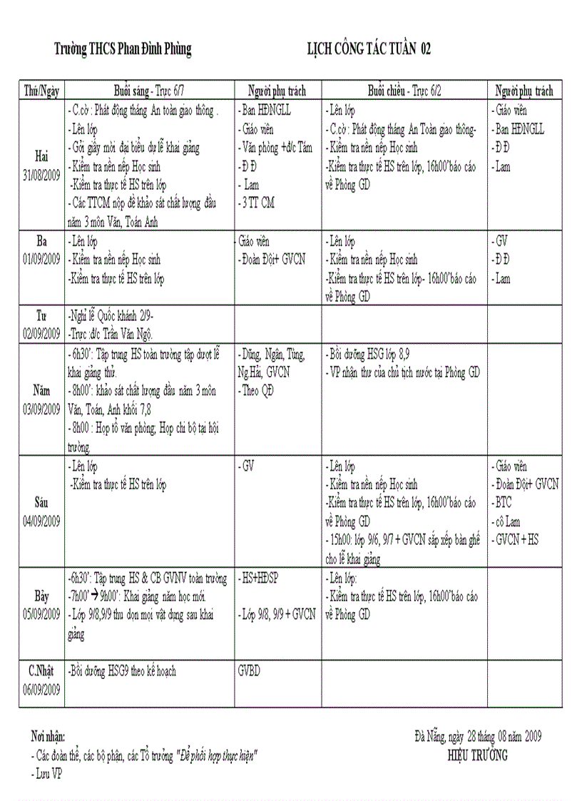 image for page Lịch công tác tuân năm học 09 10