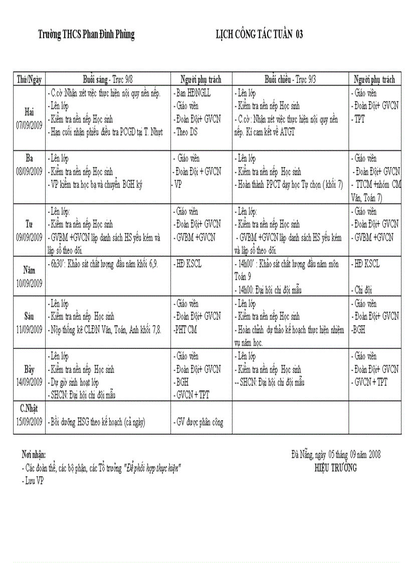 image for page Lịch công tác tuân năm học 09 10