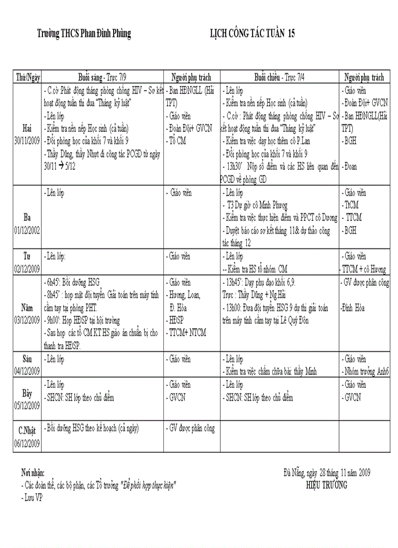 image for page Lịch công tác tuân năm học 09 10