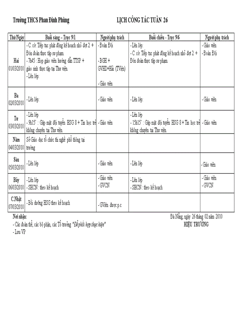 image for page Lịch công tác tuân năm học 09 10