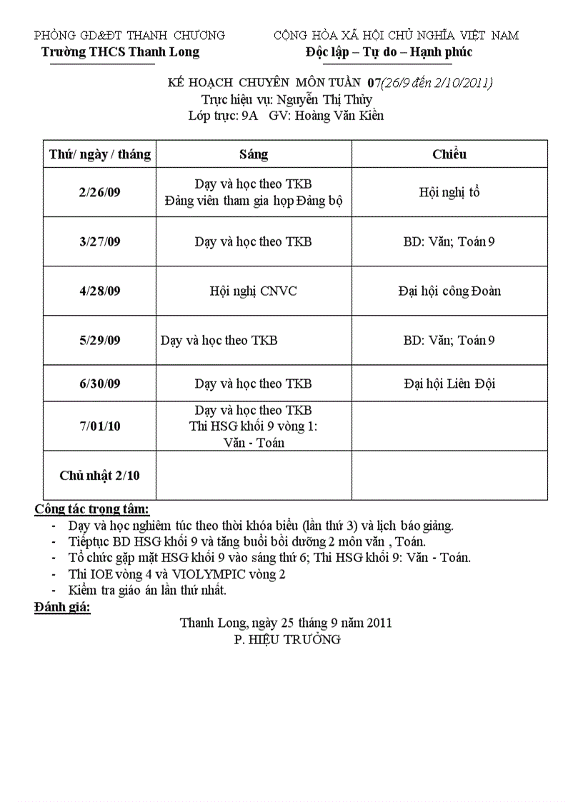 image for page Lịch tuần 7
