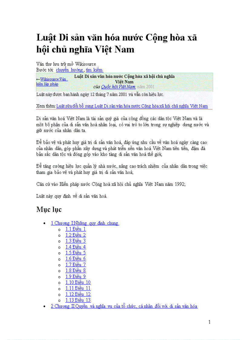 image for page Luật bảo vệ di sản văn hóa