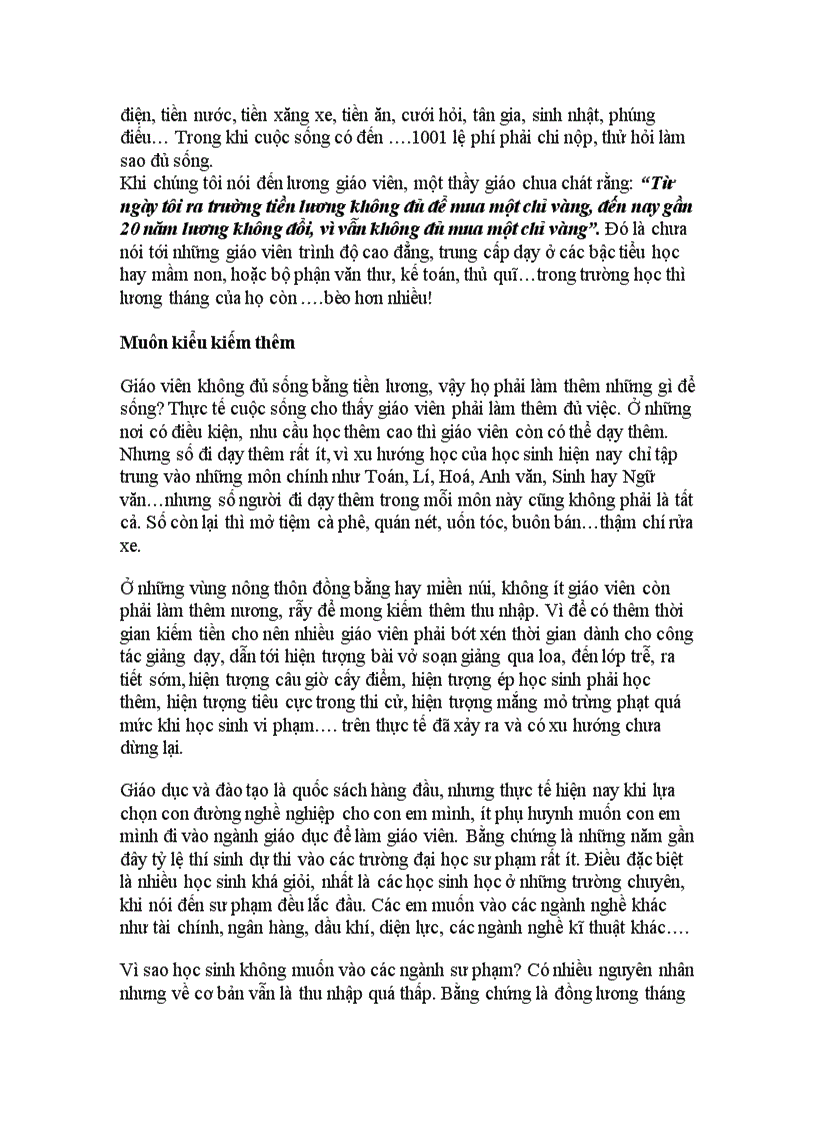 image for page Ngậm ngùi đời sống giáo viên