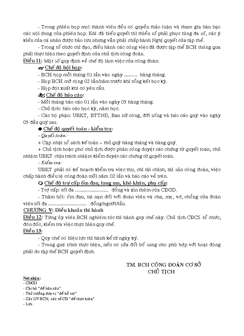 image for page Quy chế hoạt động giữa BGH và BCH CĐ