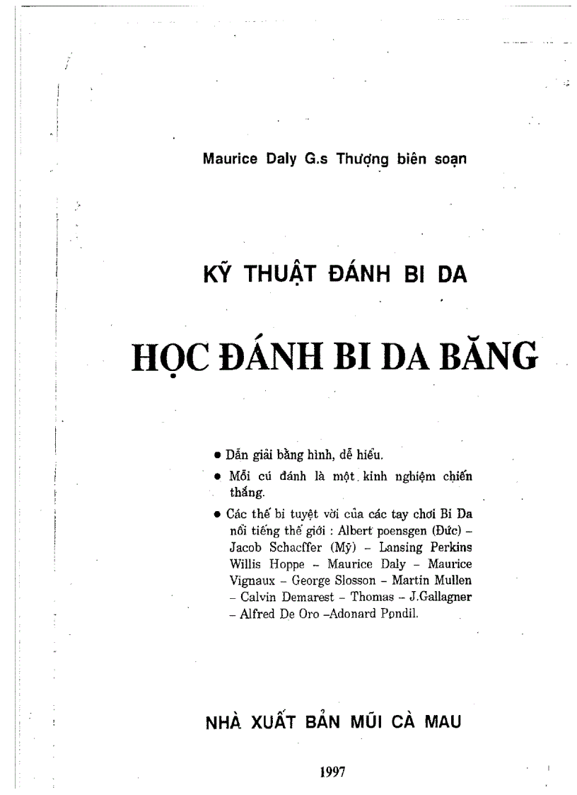 Sách học cách đánh Bida Tiếng Việt