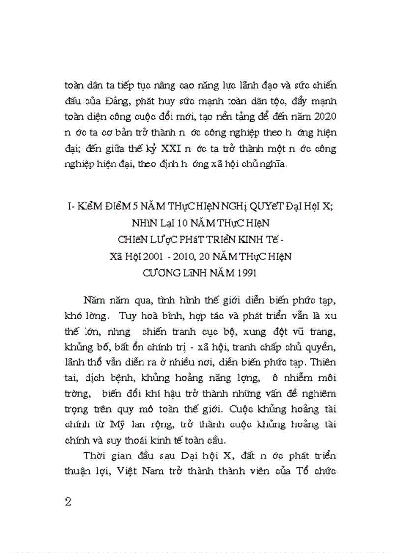 image for page Toan van bao cao chinh tri tai Dai hoi XI cua Dang