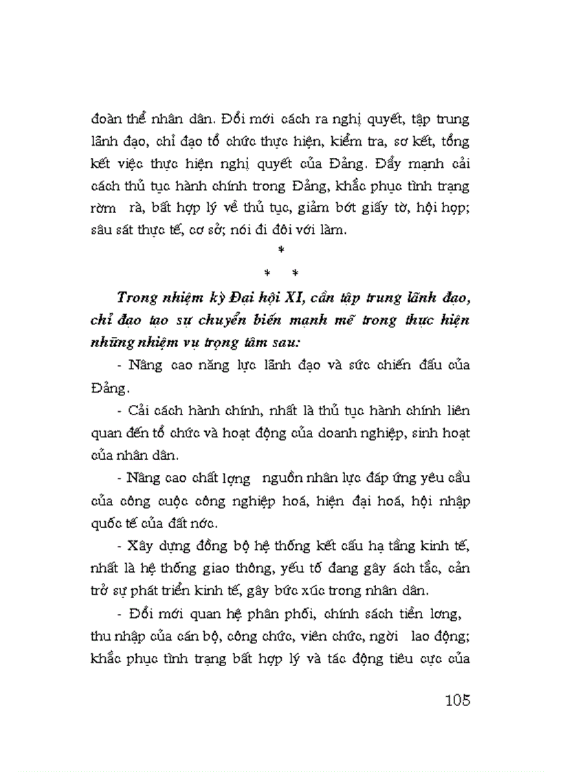 image for page Toan van bao cao chinh tri tai Dai hoi XI cua Dang