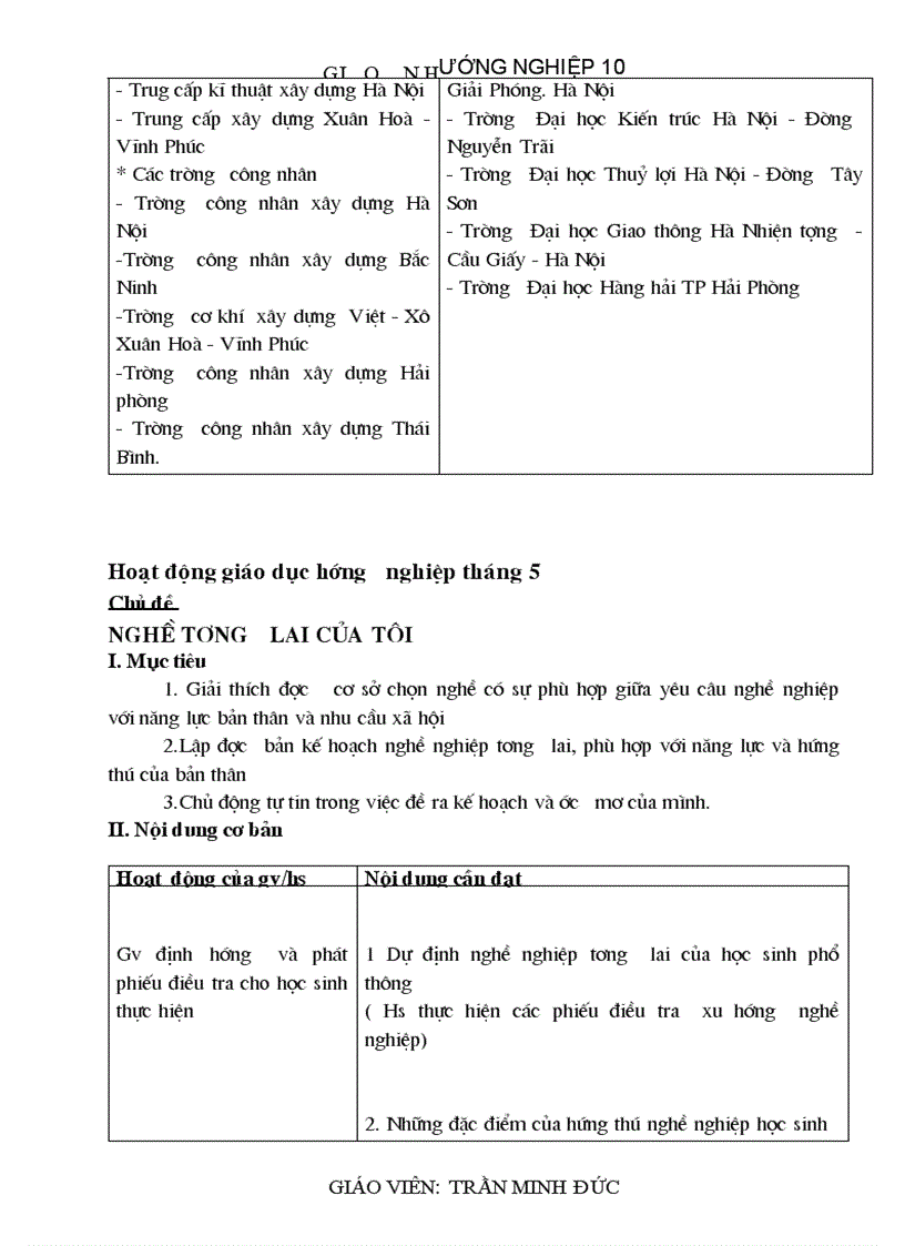 image for page Giáo án Hướng nghiệp trọn bộ