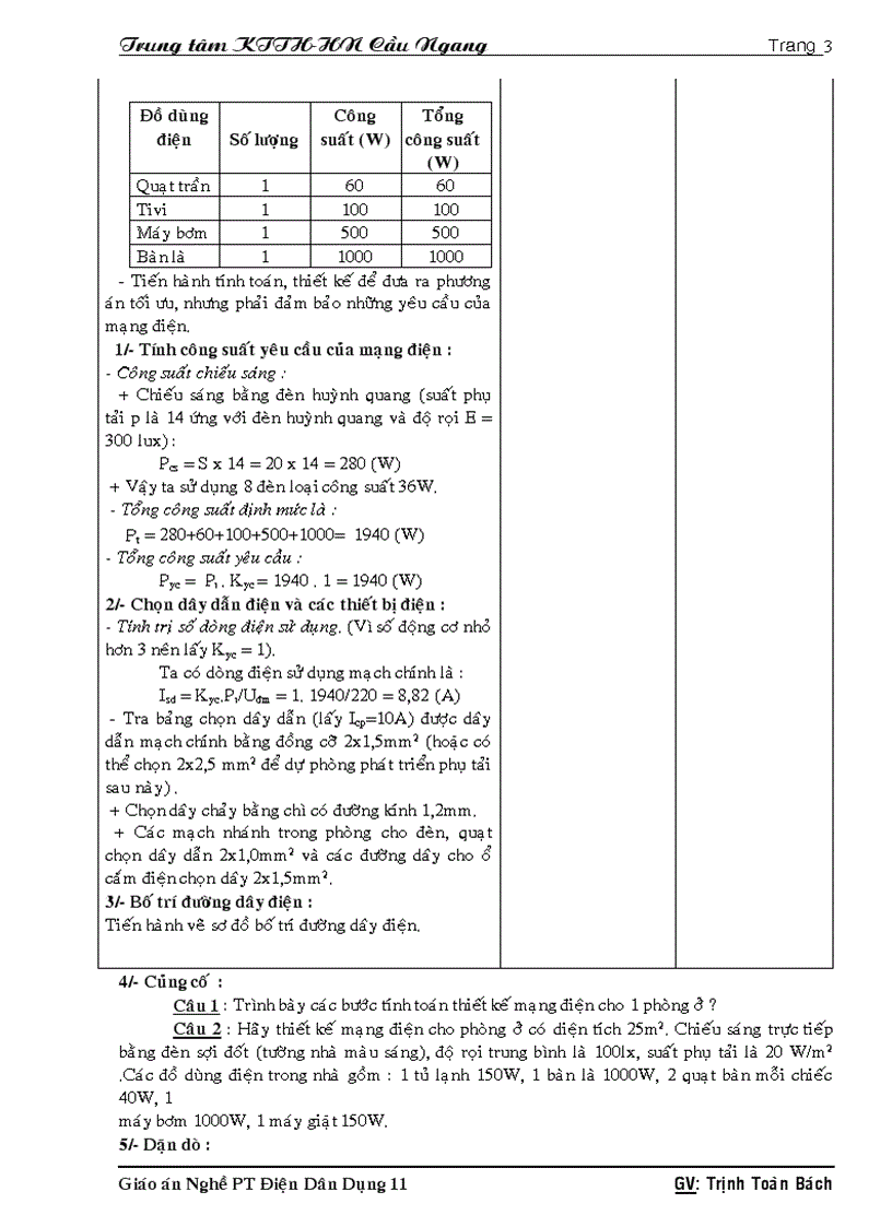 image for page Bài 28 Tính Toán Thiết Kế Mạng Điện 1 Phòng Ở