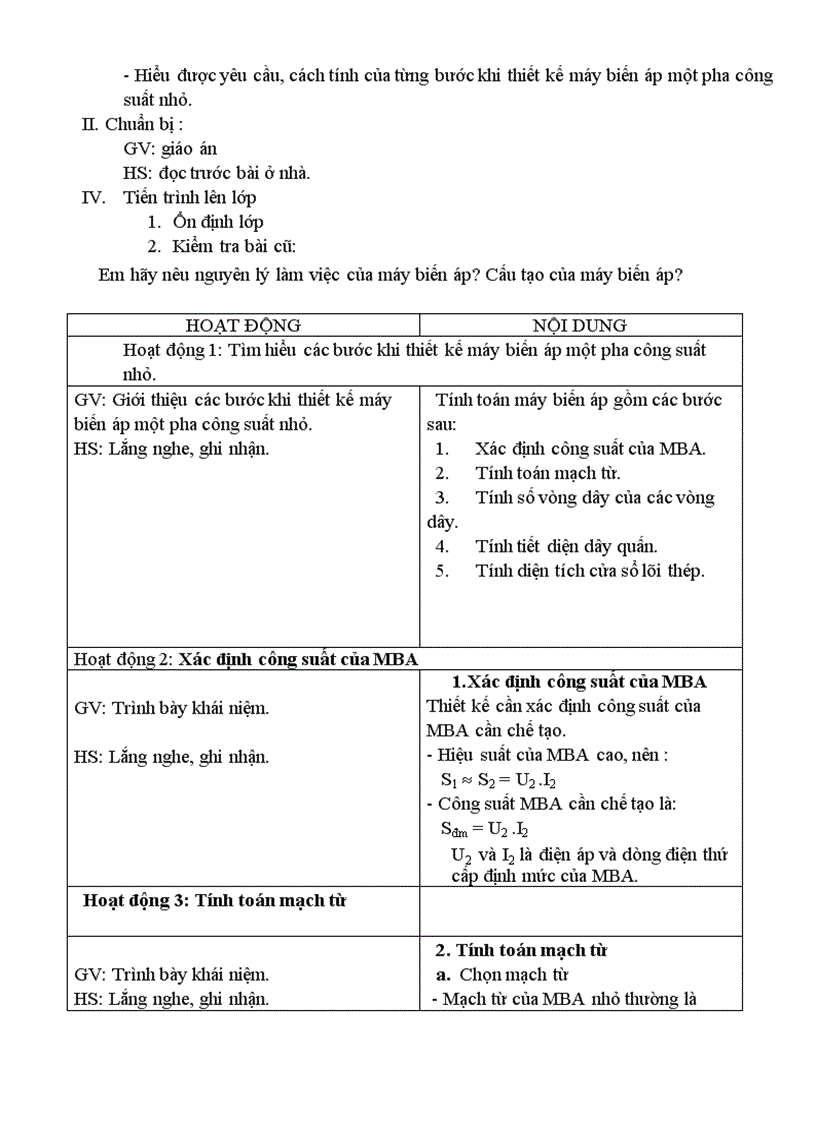 image for page Giáo án nghề điện 11 Bài 1 10
