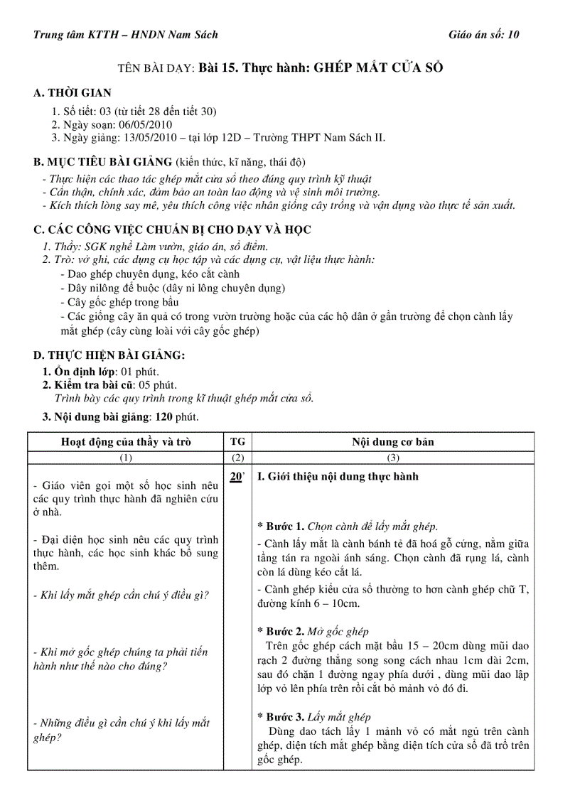 image for page Giao an Nghe Lam vuon