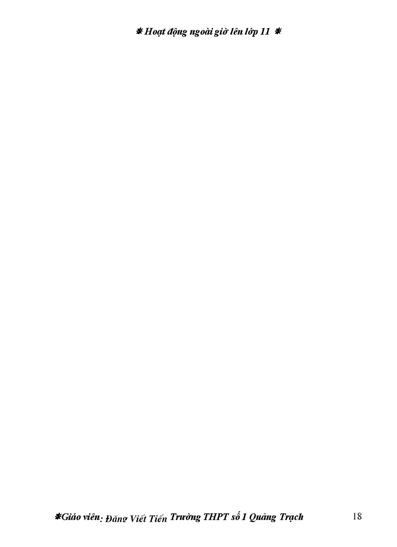 image for page Hoạt động ngoài giờ lên lớp 11