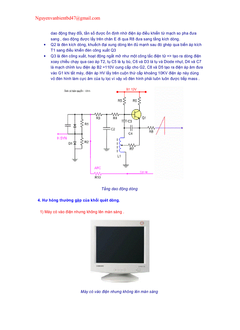 image for page Khối quét dòng và cao áp