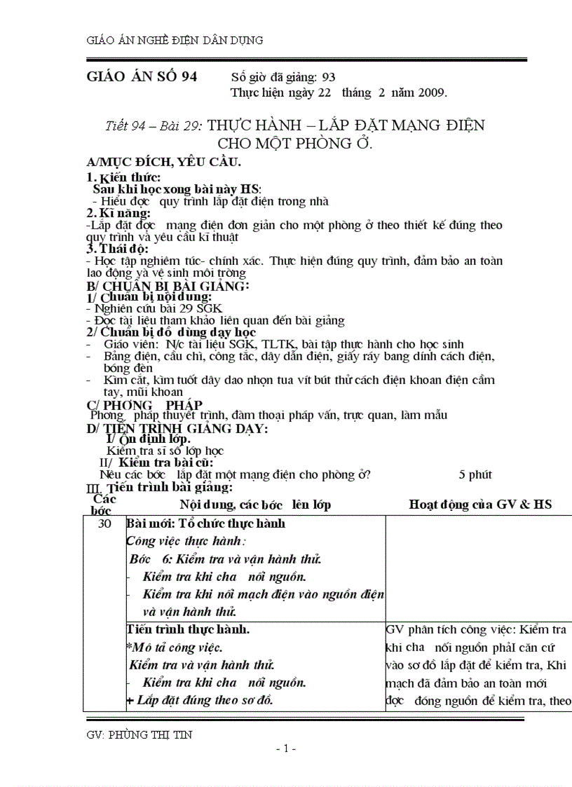 image for page Tiết 94 Nghề điện dân dụng