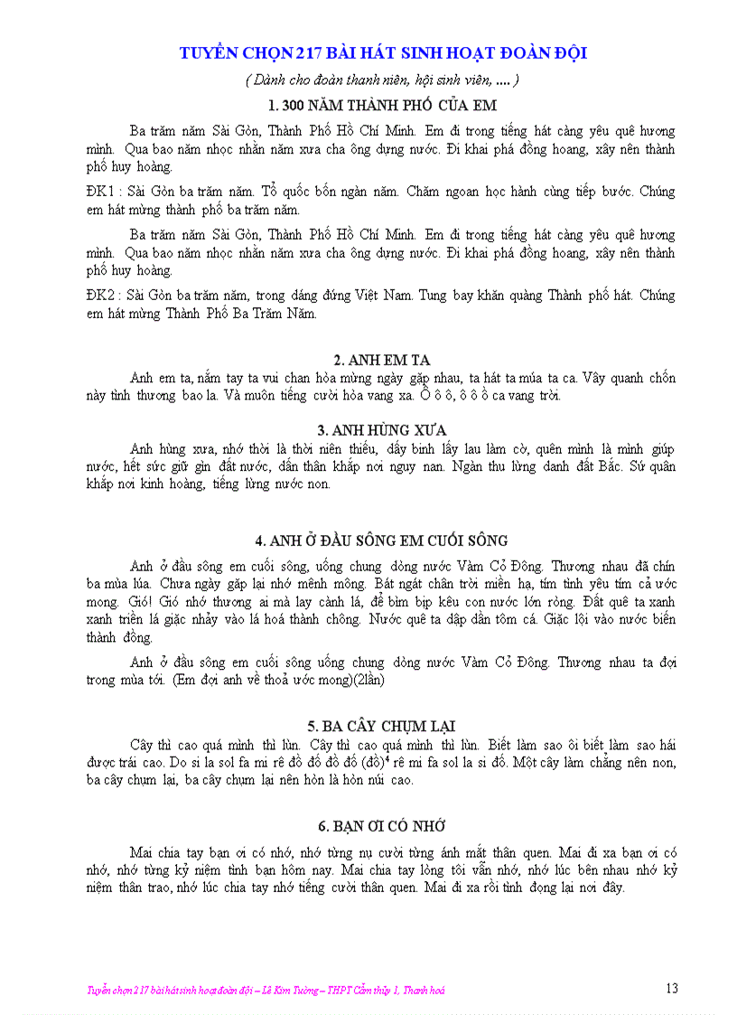 image for page 217 bài hát Đoàn Đội Sinh viên