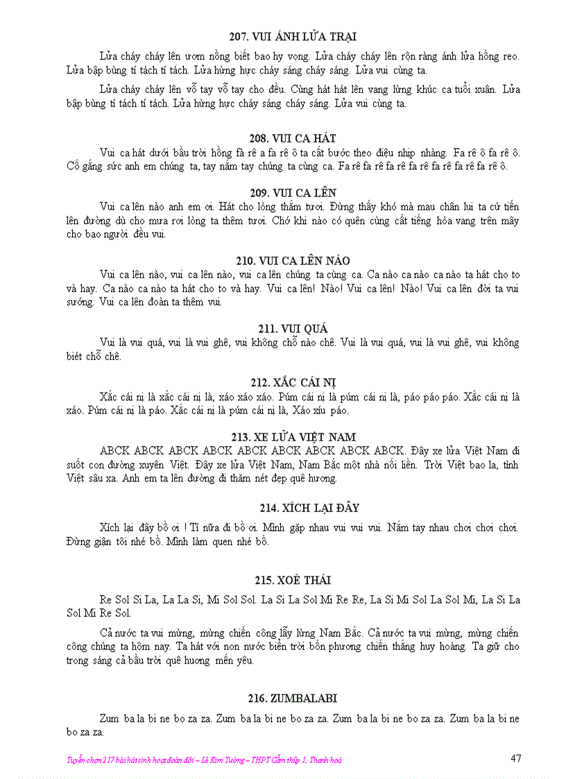 image for page 217 bài hát Đoàn Đội Sinh viên