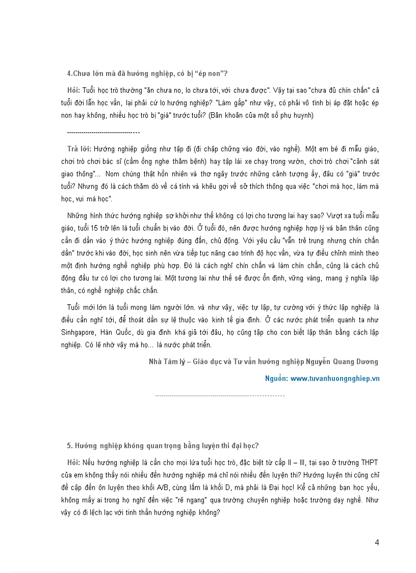 image for page Các câu hỏi về hướng nghiệp