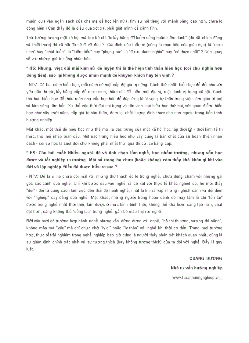 image for page Giải đáp ngắn về vấn đề hướng nghiệp