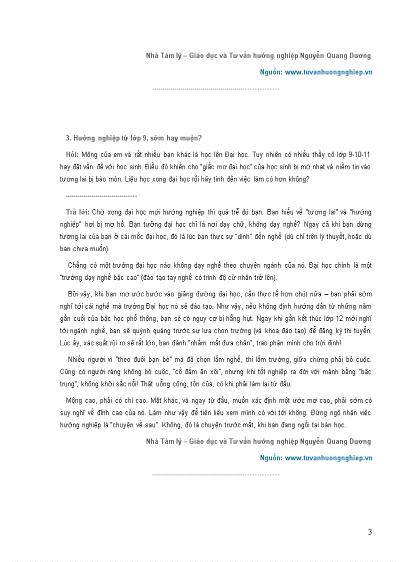 image for page Hỏi đáp Hướng nghiệp