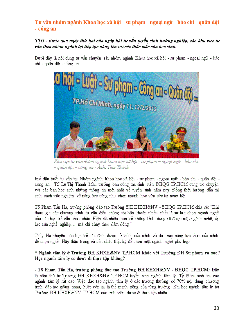 image for page Tu van tuyen sinh huong nghiep o tphcm 11 12 2 2012 nqt