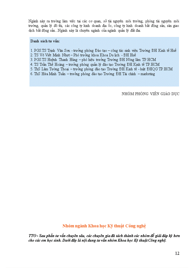 image for page Tu van tuyen sinh huong nghiep o hue 25 2 2012 nth