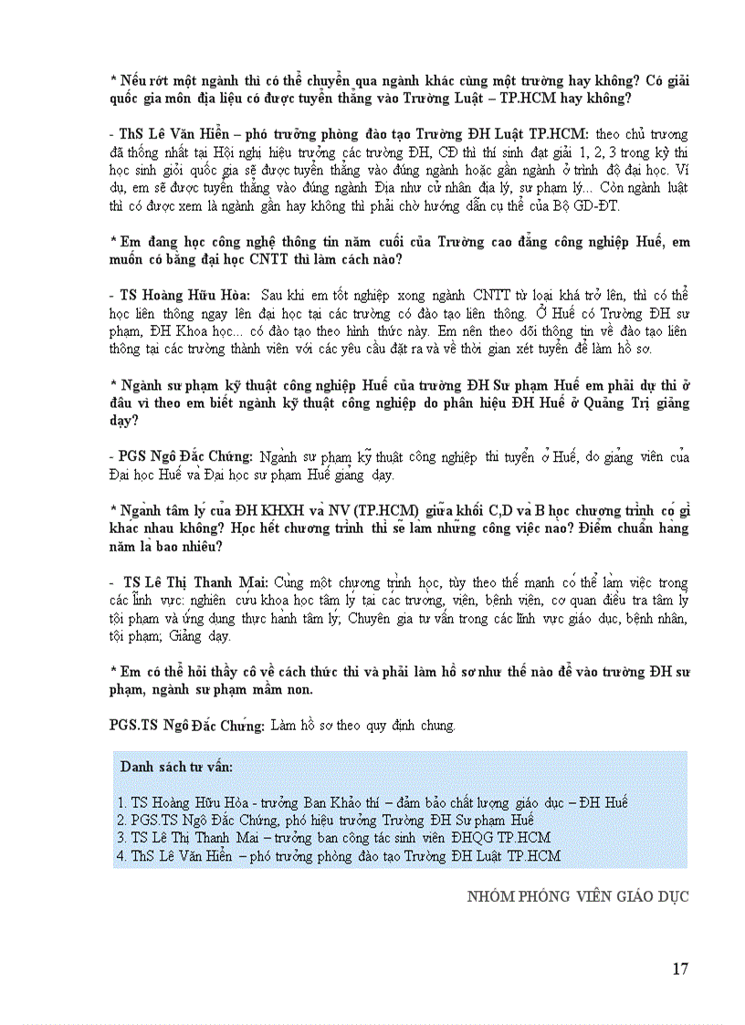 image for page Tu van tuyen sinh huong nghiep o hue 25 2 2012 nth