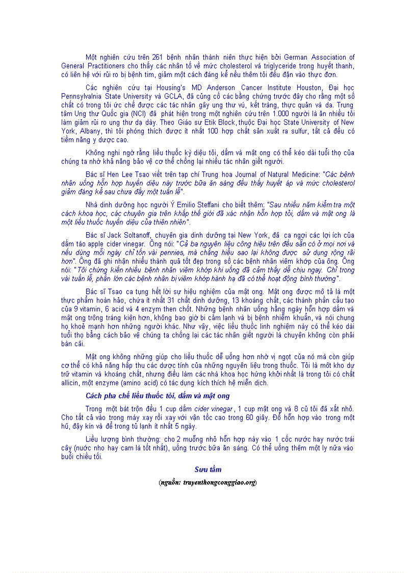 image for page Bai thuốc tỏi mật ong dấm