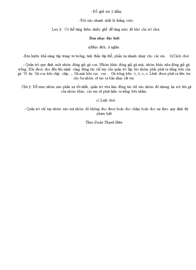 image for page Các trò chơi tổ chức cho Thiếu nhi