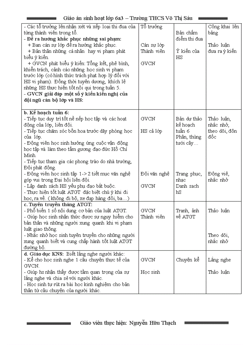 image for page Giáo án chủ nhiệm