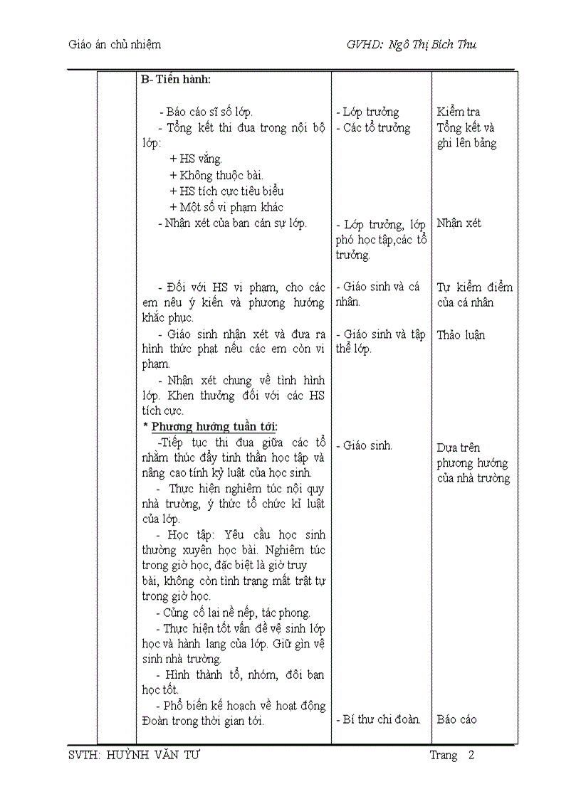 image for page Giáo án công tác chủ nhiệm